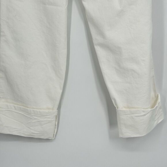 OAT New York Jeans Mid Rise Wide Leg Crop Size 2/26 White Raw Hem NEW - Picture 6 of 6